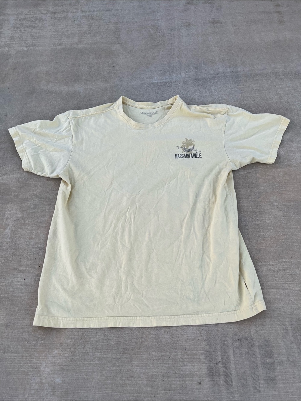 Margaritaville Pale Cream Short Sleeve Logo Tee size XL